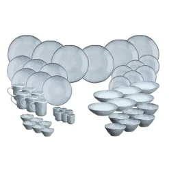 Clearance Bjorn Service Complet en Grès Cloud gris clair - 48 pièces