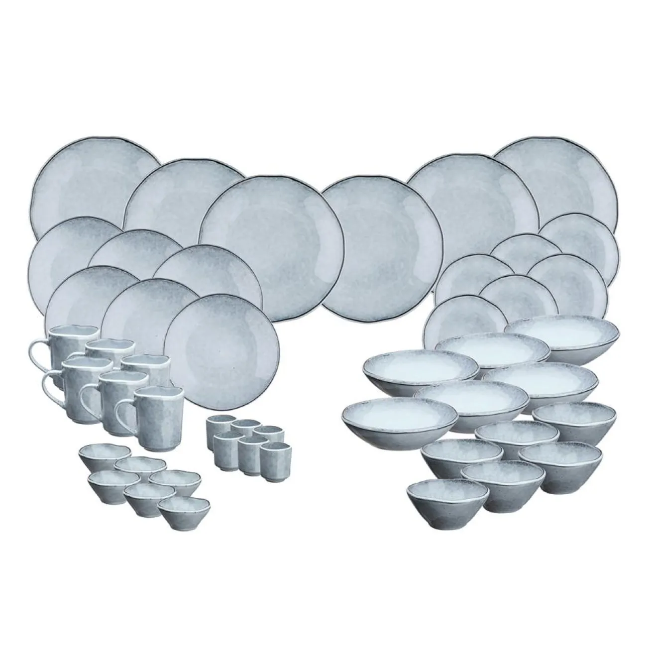 Clearance Bjorn Service Complet en Grès Cloud gris clair - 48 pièces