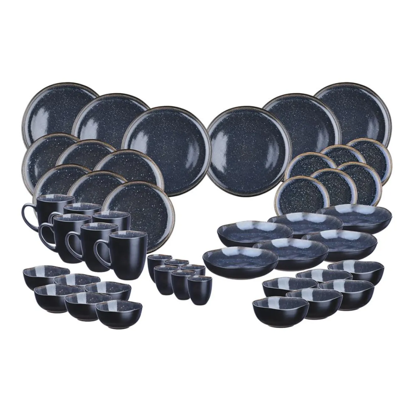 Hot Bjorn Service Complet en Grès Iris bleu foncé - 48 pièces