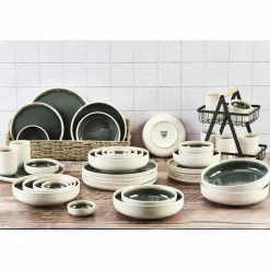 Bjorn Service Complet Oxygen gris/vert bouteille/beige - 42 pièces