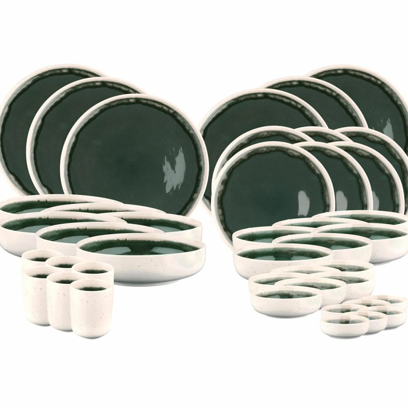 Bjorn Service Complet Oxygen gris/vert bouteille/beige - 42 pièces