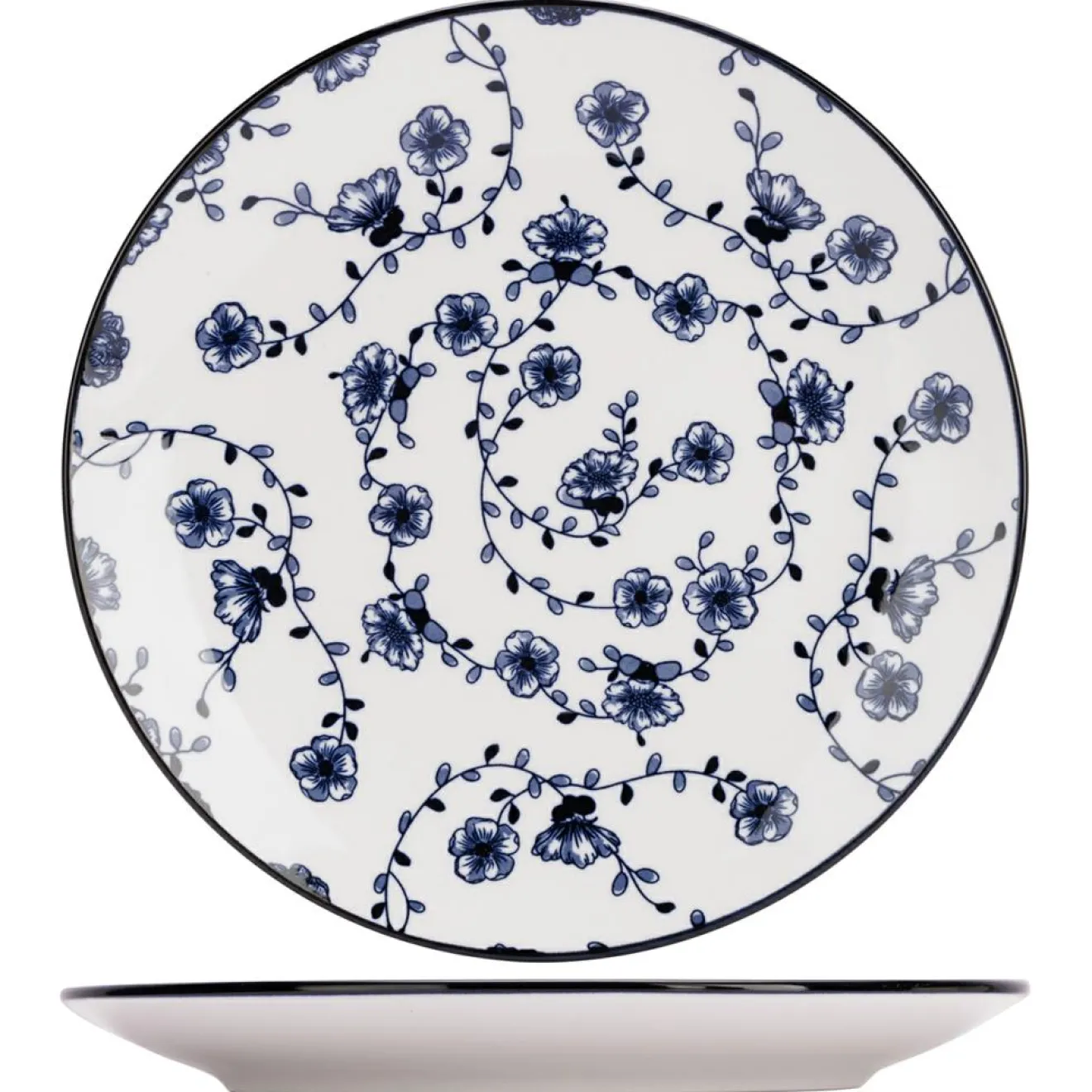 New Cosy & Trendy Service de table en Grès Flor Azul blanc/bleu - 12 pièces