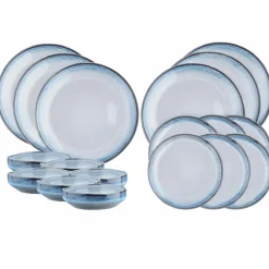 Bjorn Service de table en Grès Les Essentiels Genesis bleu - 18 pièces