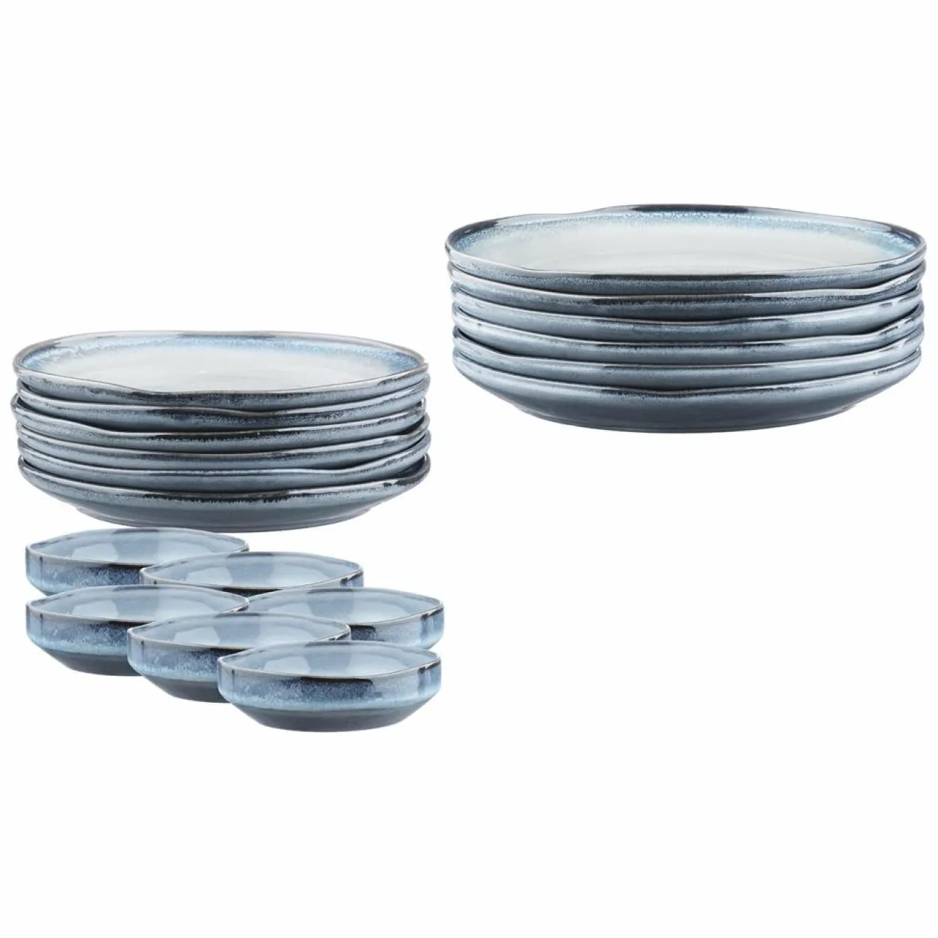 Bjorn Service de table en Grès Les Essentiels Genesis bleu - 18 pièces