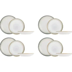 Sale Cosy & Trendy Service de table en Grès Listra bleu/beige - 18 pièces