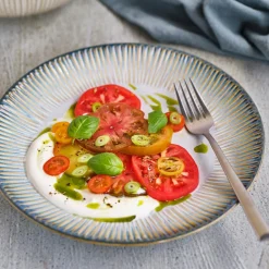 Sale Cosy & Trendy Service de table en Grès Listra bleu/beige - 18 pièces