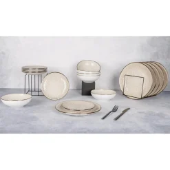 Cosy & Trendy Service de table en Grès Murano beige - 18 pièces