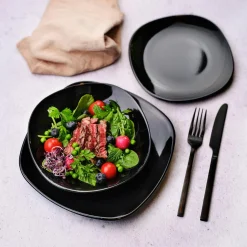 Cosy & Trendy Service de Table Kithira noir - 18 pièces