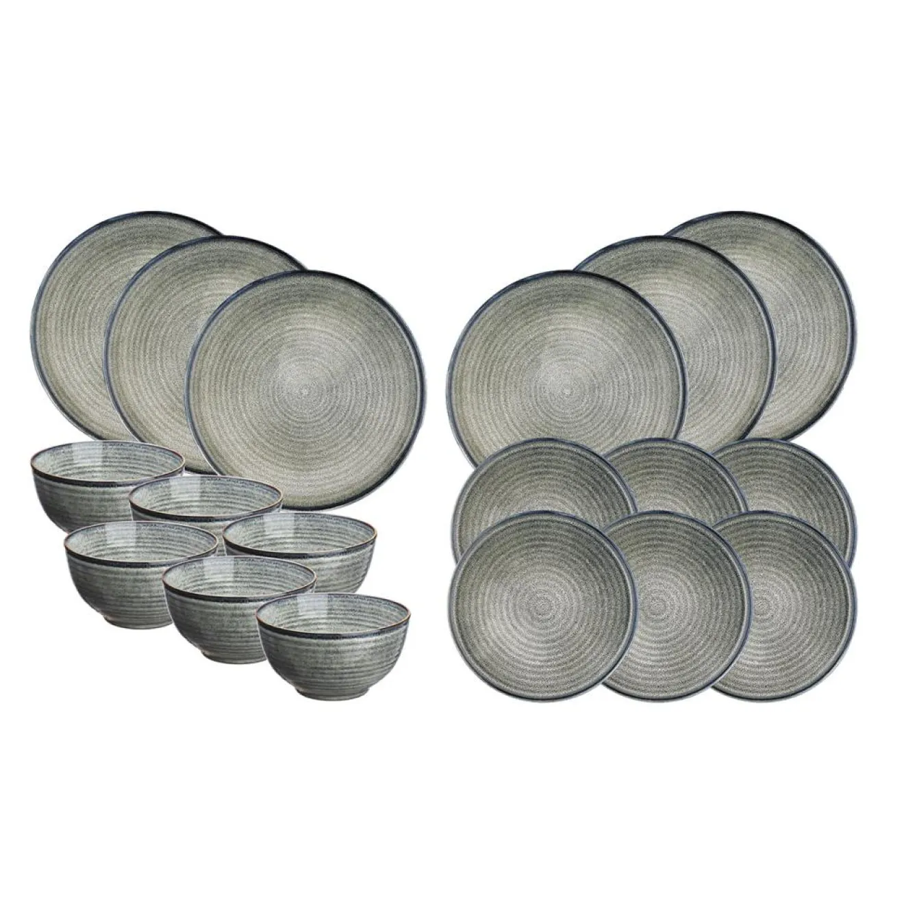 Sale Bjorn Service Les Essentiels en Grès Zen gris/bleu - 18 pièces
