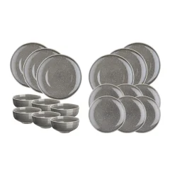 Discount Bjorn Service Les Essentiels en Grès Stellar gris/anthracite - 18 pièces