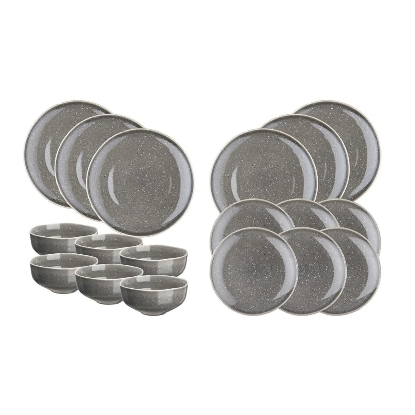 Discount Bjorn Service Les Essentiels en Grès Stellar gris/anthracite - 18 pièces