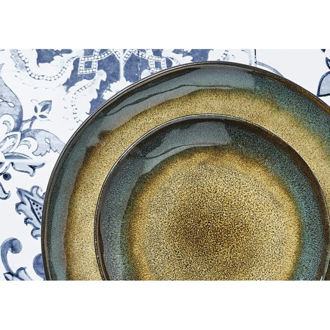 Outlet Bjorn Service Les Essentiels en Grès Island kaki/bleu - 18 pièces