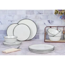 Clearance Bjorn Service Les Essentiels en Grès Pure blanc neige - 12 pièces