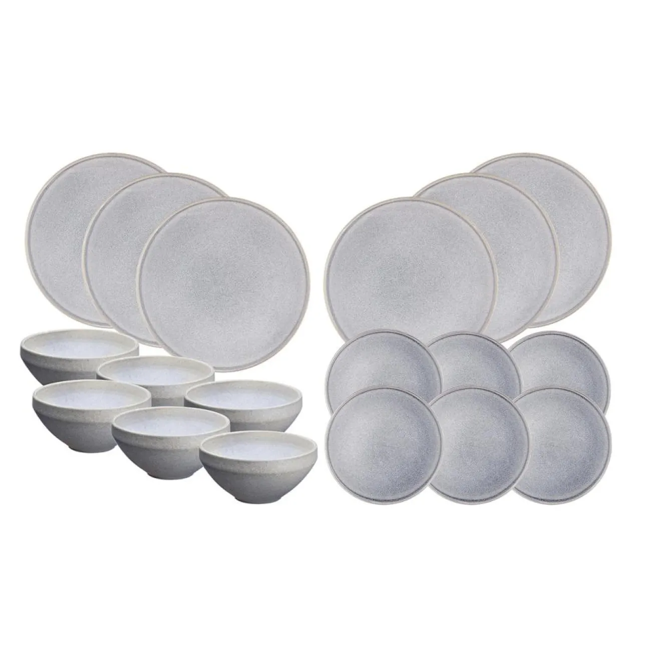 Clearance Bjorn Service Les Essentiels en Grès Stone gris clair - 18 pièces