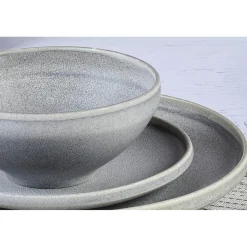 Clearance Bjorn Service Les Essentiels en Grès Stone gris clair - 18 pièces