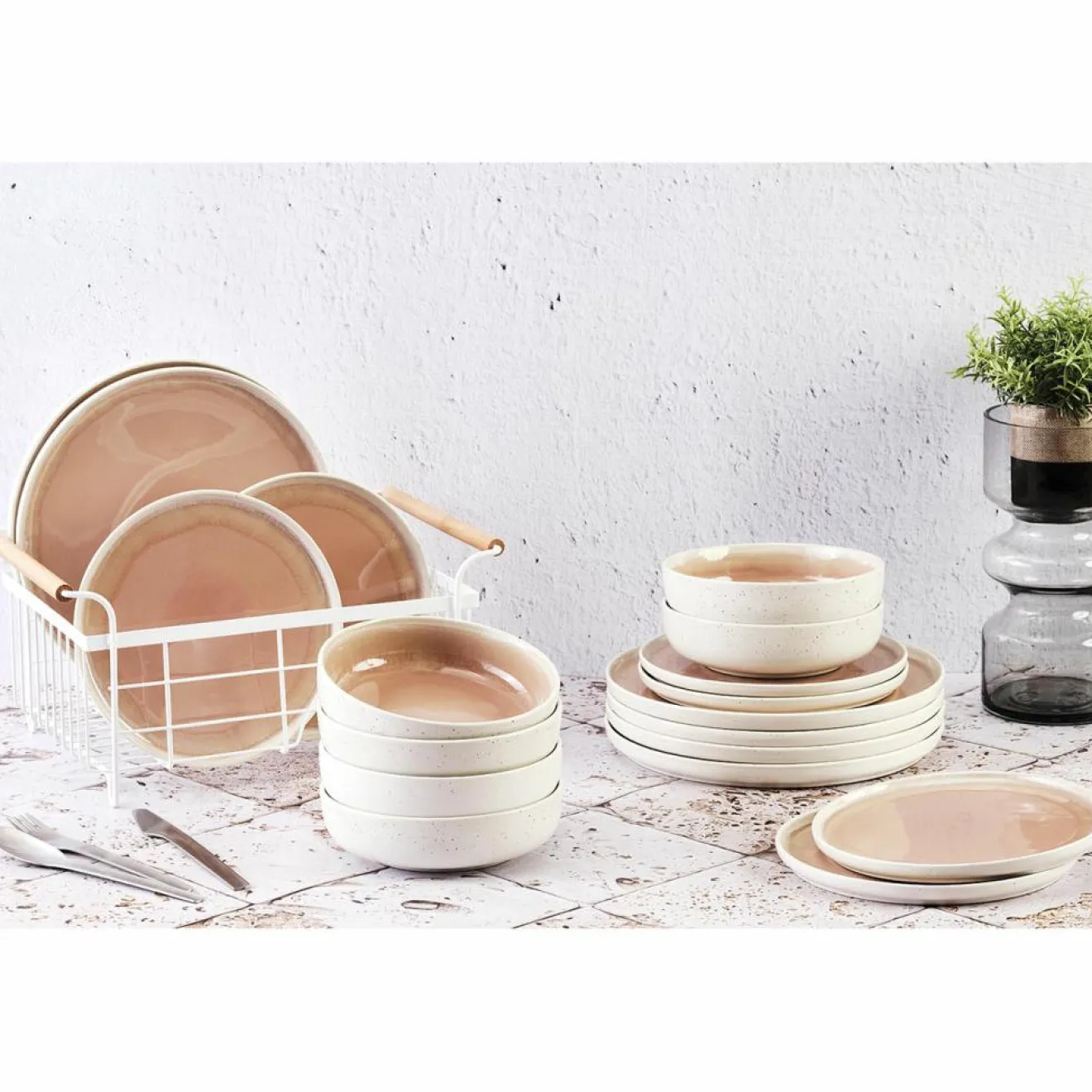 Bjorn Service Les Essentiels Oxygen rose poudre/beige - 18 pièces