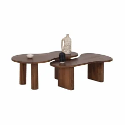 Sale Bois & Chiffons Set de 2 tables basses ovales Acacia Arad Marron - 110x60x40 cm et 110x60x35 cm