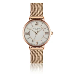 Femme Amelia Parker Set Montre Femme 2 Bracelets Petite Classique en Acier & Cuir rose doré/noir