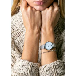 Femme Amelia Parker Set Montre Femme & Bracelet Capsule Grey en Acier argenté