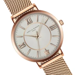 Femme Amelia Parker Set Montre Femme & Bracelet Petite Classique en Acier rose doré