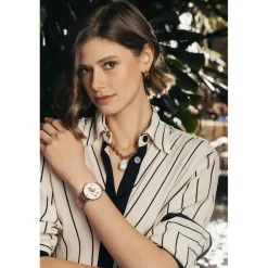 Best Amelia Parker Set Montre Femme & Bracelet Vacation en Acier rose doré