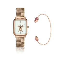 Amelia Parker Set Montre Femme & Bracelet Serenity en Acier rose doré