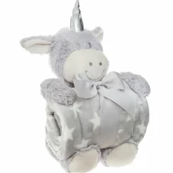Atmosphera Set Plaid et peluche Licorne aléatoire - 25x20x26 cm