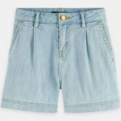 Enfant Scotch & Soda Short en Jean à pince bleu clair
