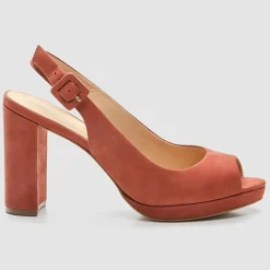 Hot Cosmoparis Slingback en Velours de Cuir Lija vieux rose - Talon 9 cm