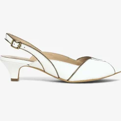 Femme Bocage Slingbacks en Cuir Hervea crème