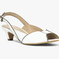 Femme Bocage Slingbacks en Cuir Hervea crème