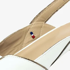 Femme Bocage Slingbacks en Cuir Hervea crème