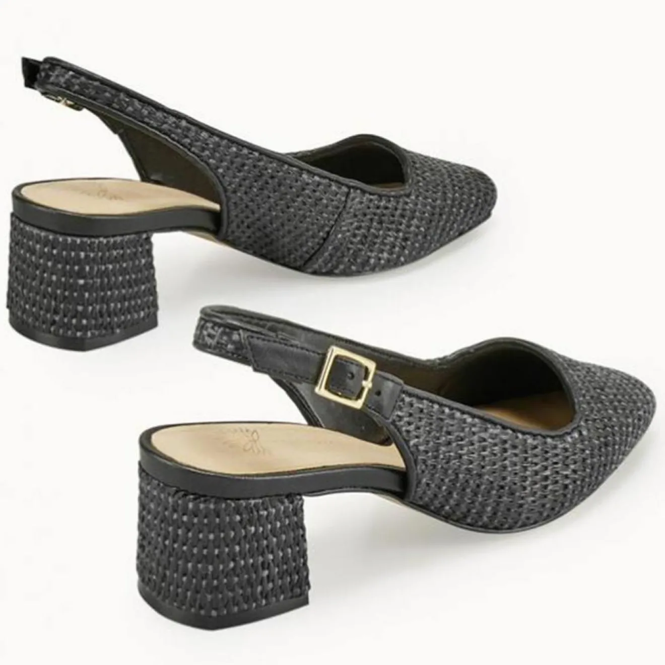 Clearance Cosmoparis Slingbacks Zela vegan noires - Talon 6 cm