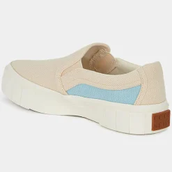 Femme Good News Slip On en Coton Bio Courtney beige/bleu
