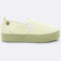 New Faguo Slip-on à plateforme Lebanon rayées jaunes