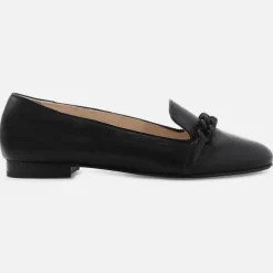Femme Cosmoparis Slippers en Cuir Rouma à chaine noires