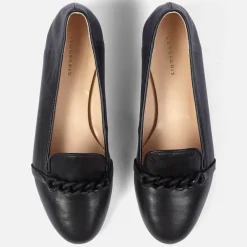 Femme Cosmoparis Slippers en Cuir Rouma à chaine noires