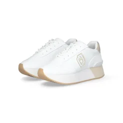 Femme Liu-Jo Sneakers Dreamy Blanches Or Clairs