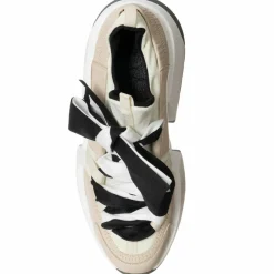 Best Loretta Pettinari Sneakers en Cuir & Toile Lorena beige/rose/noir - Plateforme 5 cm