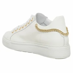 Hot Loretta Pettinari Sneakers en Cuir Bia blanc/doré