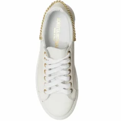 Hot Loretta Pettinari Sneakers en Cuir Bia blanc/doré