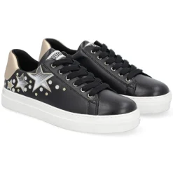 Online Liu-Jo Sneakers en Cuir Chila noir/argenté