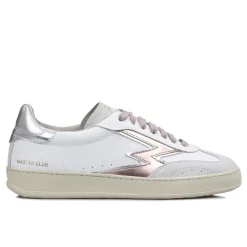Femme Moa Concept Sneakers en cuir Club blanc/rose irisé