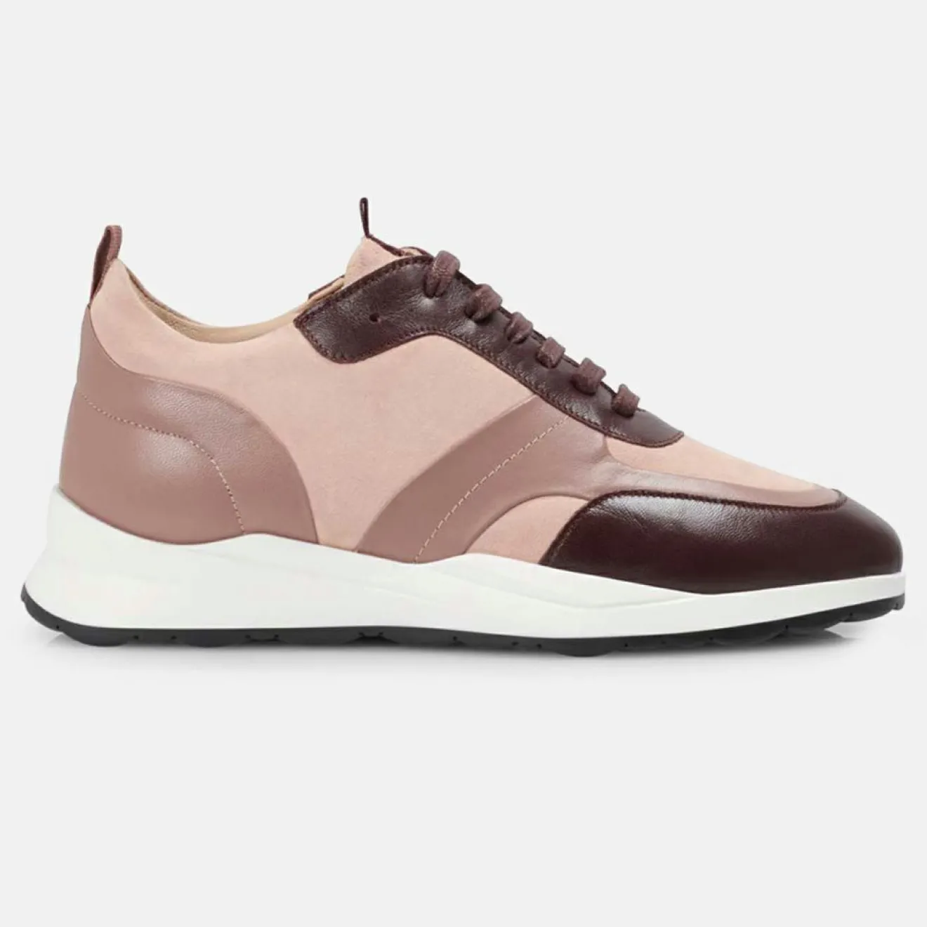 Femme Minelli Sneakers en Cuir et Velours de Cuir Lola blush