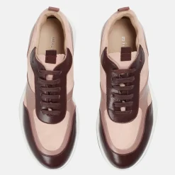 Femme Minelli Sneakers en Cuir et Velours de Cuir Lola blush