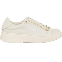 Online Loretta Pettinari Sneakers en Cuir Grega écrues