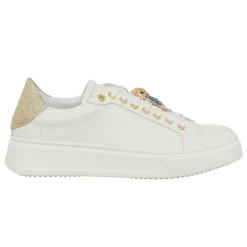 Best Loretta Pettinari Sneakers en Cuir Gufo blanc/doré