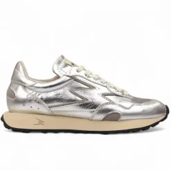 Outlet Moa Concept Sneakers en Cuir Hype deluxe argentées