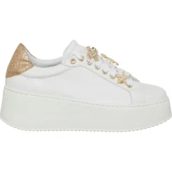 Femme Loretta Pettinari Sneakers en Cuir Ilona blanc/doré