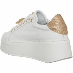 Femme Loretta Pettinari Sneakers en Cuir Ilona blanc/doré